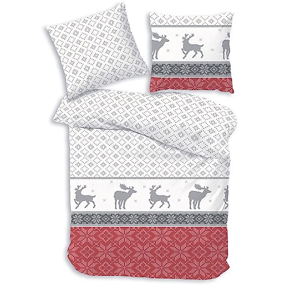 Träumschön Bettwäsche Biber 135x200 Winter, Rentier günstig online kaufen
