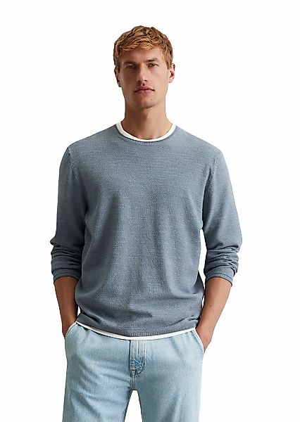 Marc O'Polo Rundhalspullover mit feiner Piqué-Struktur günstig online kaufen
