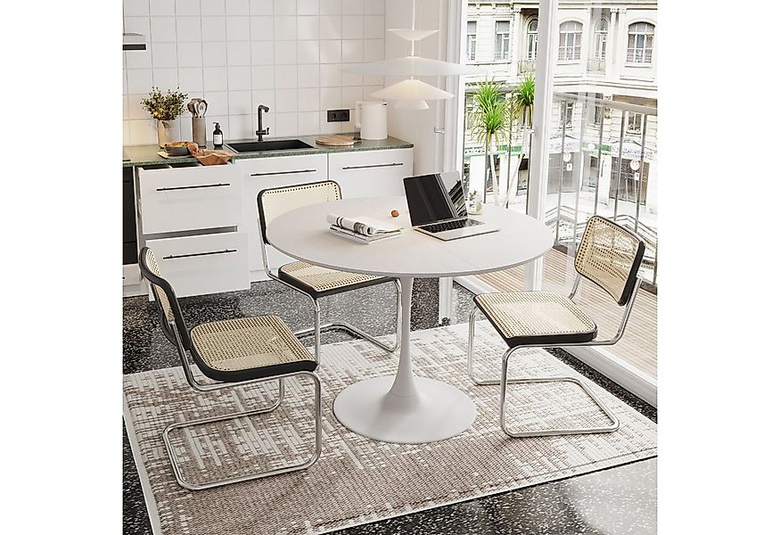 STILVORA Esstisch runder Kaffeetisch,Sofatisch mit vier Patchwork-Tischplat günstig online kaufen