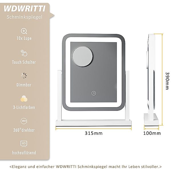 WDWRITTI Kosmetikspiegel 10 fach vergrösserung LED günstig online kaufen