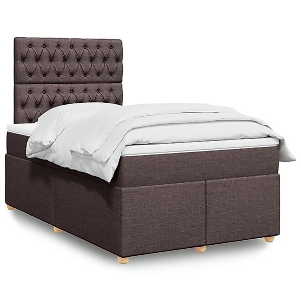 vidaXL Boxspringbett mit Matratze Dunkelbraun 120x200 cm Stoff 3293557 günstig online kaufen