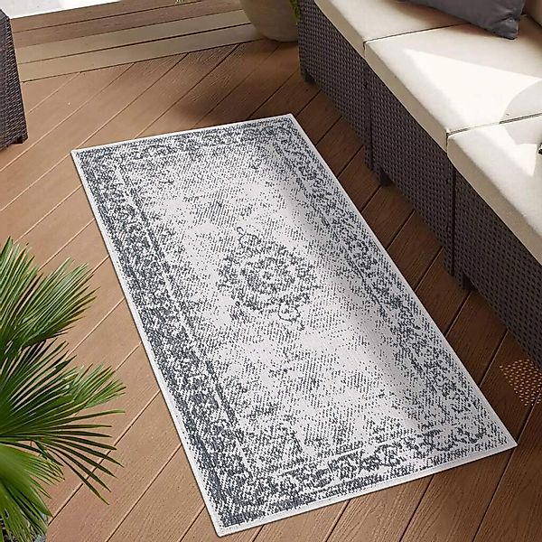 Carpet City Outdoorteppich "DUO RUG 5577" rechteckig 5 mm Höhe Wendeteppich günstig online kaufen