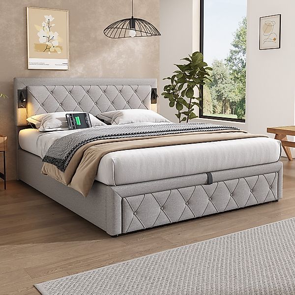KLAM HOME Polsterbett Doppelbett Stauraumbett 160/180*200 günstig online kaufen