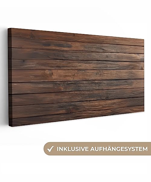 OneMillionCanvasses® Leinwandbild Panorama Holzdielenmuster - Wärme günstig online kaufen