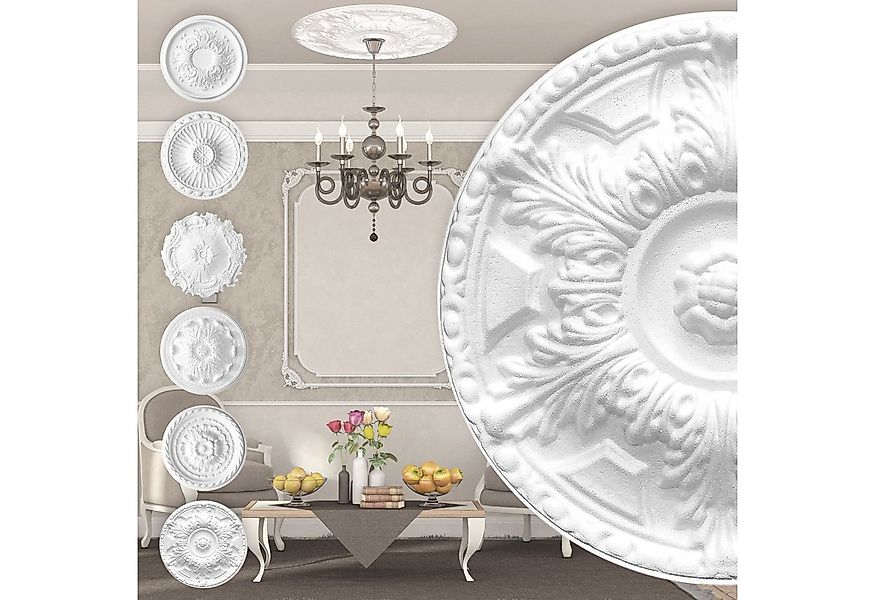 marbet design Wanddekoobjekt R-02 (Stuckrosette aus EPS Styropor, weiß, Zie günstig online kaufen