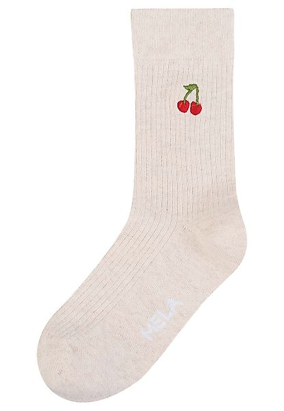 MELA Socken Gerippte Socken Stickerei 1er günstig online kaufen
