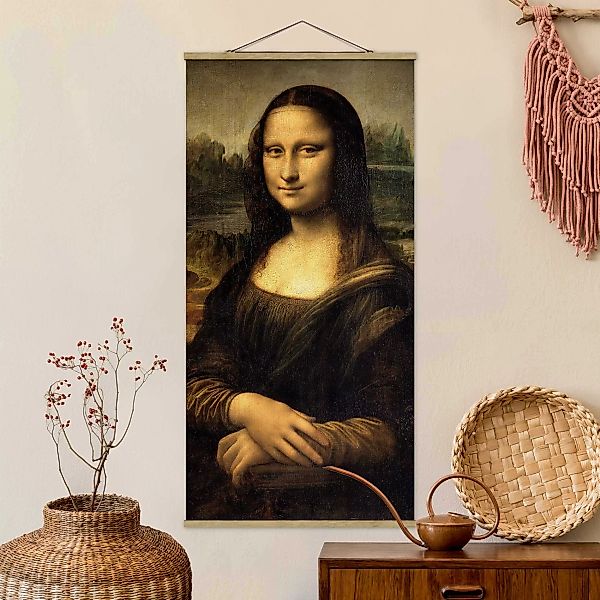 Stoffbild Kunstdruck mit Posterleisten - Hochformat Leonardo da Vinci - Mon günstig online kaufen