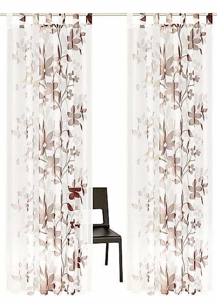 Home affaire Gardine "Ina" Schlaufen 2 Stk. tlg. 2-er Set, einseitig floral günstig online kaufen