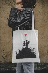 AvantgART Shopper Stoffbeutel Baumvolle, Jutebeutel, Banksy günstig online kaufen