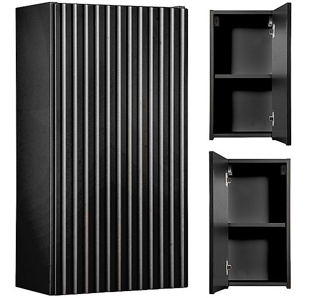 Lomadox Hängeschrank NEWPORT-56-BLACK 30cm Badschrank 1-türig schwarz geril günstig online kaufen