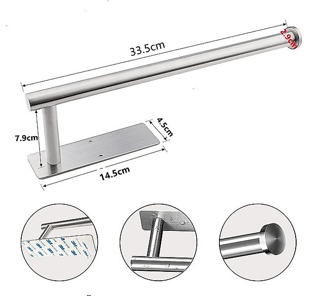Coonoor Küchenrollenhalter Edelstahl Rollenhalter, Kein Bohren Küchenpapier günstig online kaufen