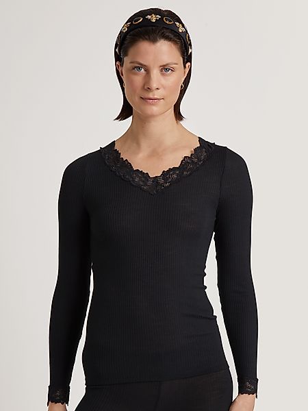 CALIDA Langarmshirt Silky Wool Joy Spitze, günstig online kaufen