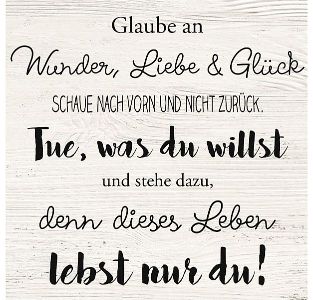 The Wall - the art of framing AG Wandbild Deco-Block Bild - Wunder Liebe Gl günstig online kaufen