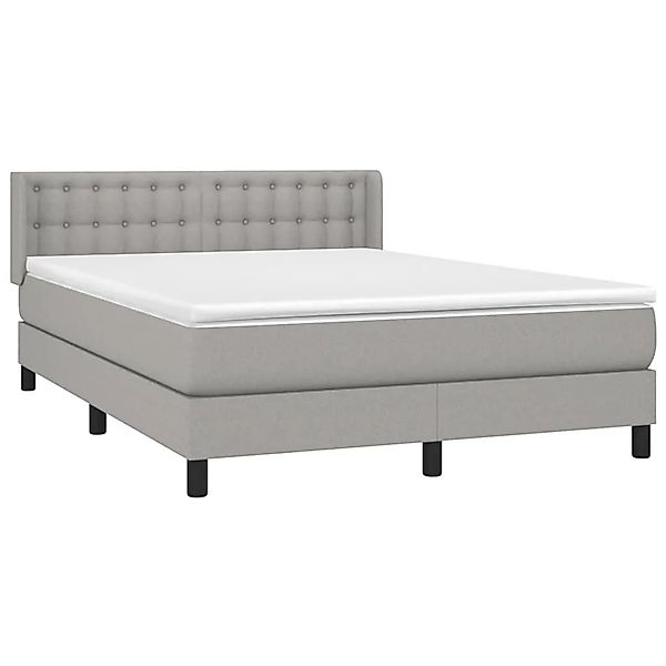 vidaXL Boxspringbett mit Matratze Hellgrau 140x190 cm Stoff 3130025 günstig online kaufen