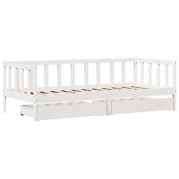 vidaXL Bett Tagesbett mit Schubladen Weiß 90x190 cm Kiefernholz günstig online kaufen