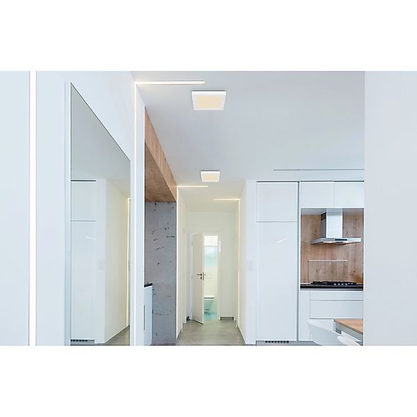 Globo LED-Deckenleuchte Lasse 1-flammig Weiß 167 x 167 x 17 mm günstig online kaufen