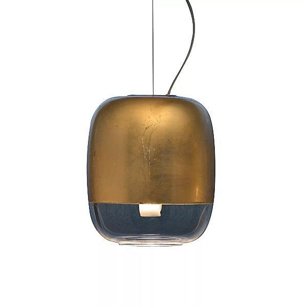 Prandina - Gong LED S1 Pendelleuchte - transparent/gold/H x Ø 21x18cm/Struk günstig online kaufen