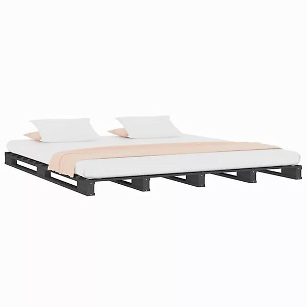 furnicato Bettgestell Palettenbett Grau 120x190 cm Massivholz Kiefer (1-tlg günstig online kaufen