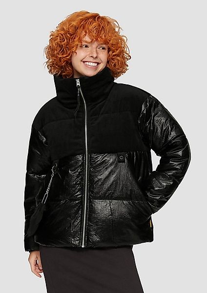 QS Winterjacke Outdoor-Jacke Steppjacke im Fabricmix mit abnehmbarer Tasche günstig online kaufen