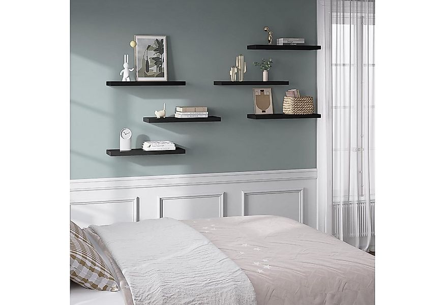 Woltu Wandregal, 6-tlg., Schweberegal Regal Wanddeko aus MDF günstig online kaufen