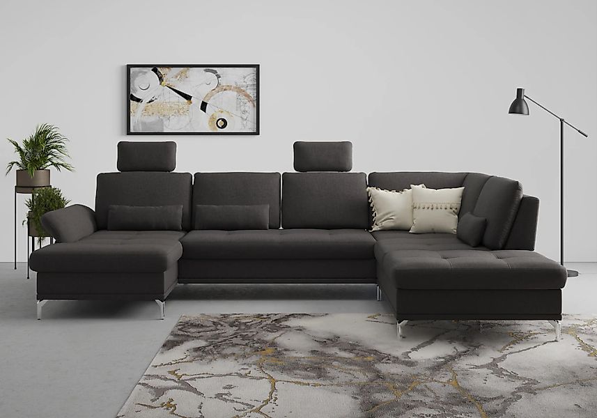 Home affaire Wohnlandschaft "Palm Beach U-Form" Federkern, mit Sitztiefenve günstig online kaufen