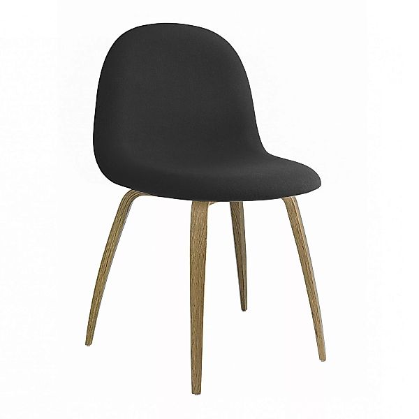 Gubi - 3D Dining Chair gepolstert Gestell Holz - schwarz/Stoff Kvadrat Tonu günstig online kaufen
