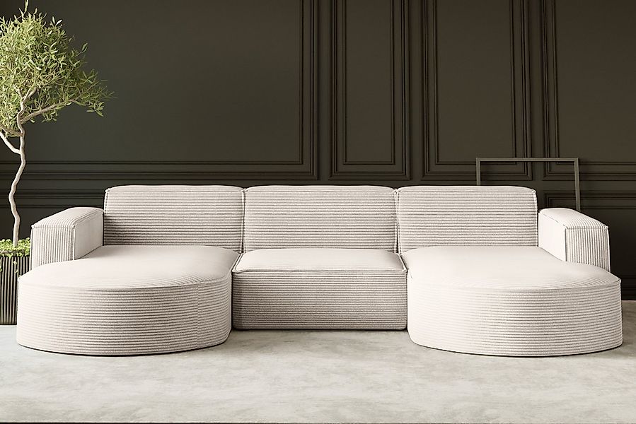 Kaiser Möbel Ecksofa Sofa U form, Couch MODENA U STUDIO stoff Verita, Poso, günstig online kaufen