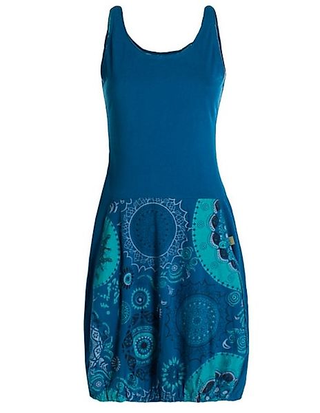 Vishes Ballonkleid Damen mittellanges Kleid Baumwolle geometrisches Muster günstig online kaufen