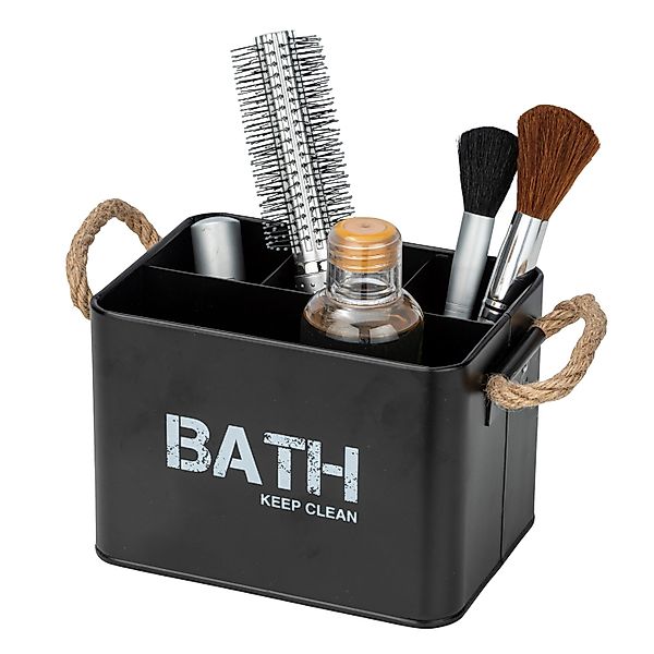 WENKO Badorganizer Wenko Badbox Gara mit 4 Fächern Schwarz günstig online kaufen