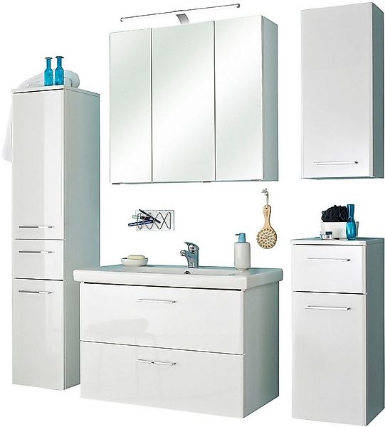 Saphir Badmöbel-Set Quickset 316 5-teilig, inkl. Keramik-Waschtisch und LED günstig online kaufen