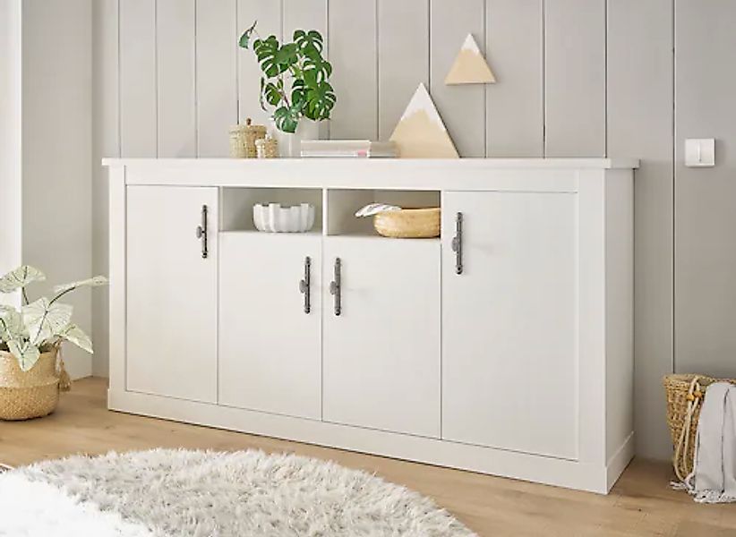 Home affaire Sideboard "RAVENNA", im romantischen Landhausstil, Griffe aus günstig online kaufen