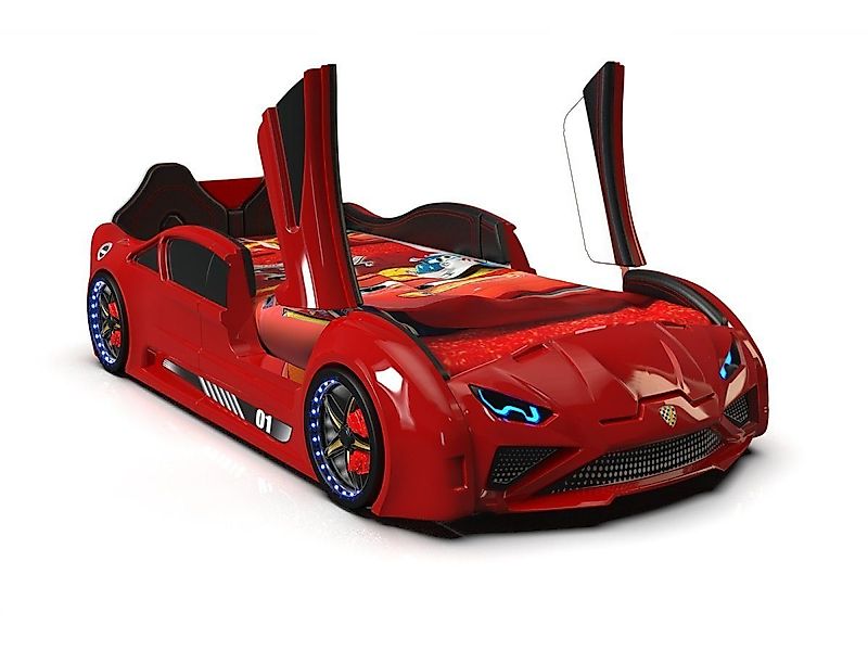 Aktürk Autobett Kinderbett Autobett Lambo Model mit Flügeltüren, Beleuchtun günstig online kaufen