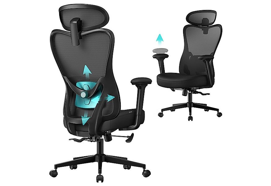 SONGMICS Bürostuhl, ergonomisch, Schreibtischstuhl, Computerstuhl, verstell günstig online kaufen