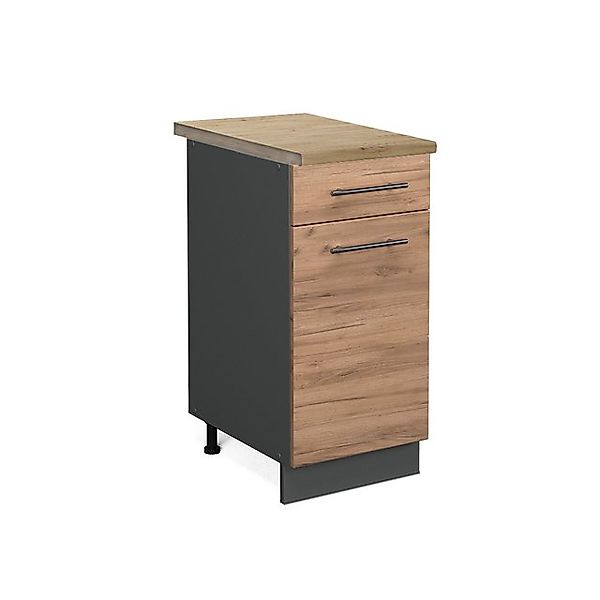 Vicco Küchenunterschrank Fame-Line Goldkraft Eiche/Anthrazit 40 cm AP Marmo günstig online kaufen