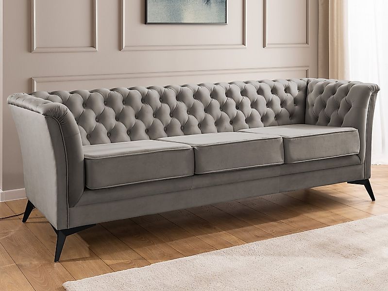 S-Style Möbel Polstergarnitur 3+2+1 Whitby, aus Samt mit goldenen, silberne günstig online kaufen