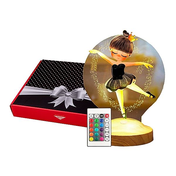 Geschenkelampe LED Nachttischlampe Ballerina Nachtlicht 3D günstig online kaufen