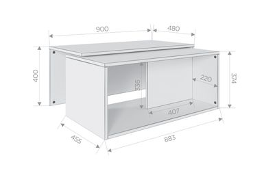 Platan Room Couchtisch Wohnzimmertisch 90x48x40 cm günstig online kaufen