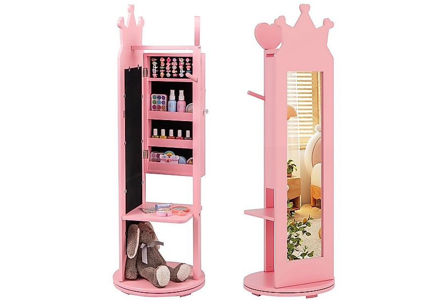 COSTWAY Schmuckschrank für Kinder mit Drehsockel, Kleiderständer günstig online kaufen