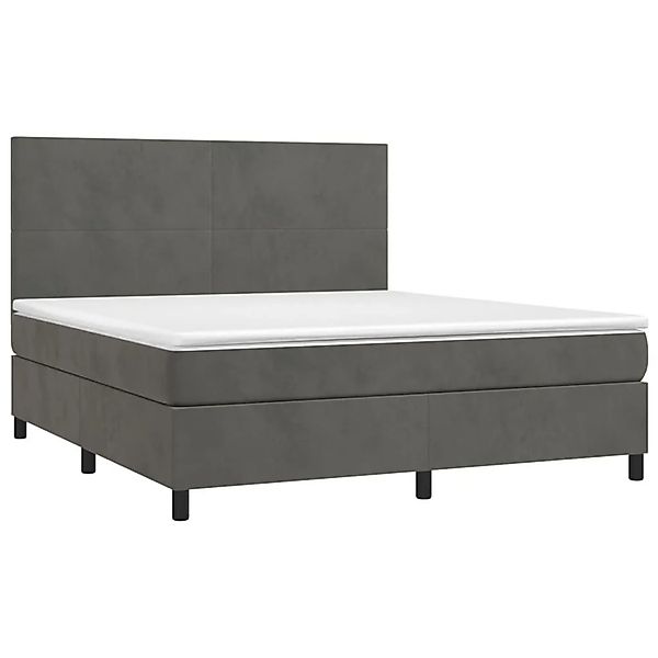 vidaXL Boxspringbett mit Matratze Dunkelgrau 180x200 cm Samt 3142918 günstig online kaufen
