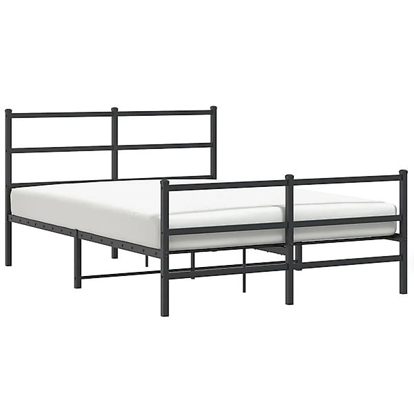 vidaXL Bettgestell mit Kopf- und Fußteil Metall Schwarz 140x190 cm 355383 günstig online kaufen