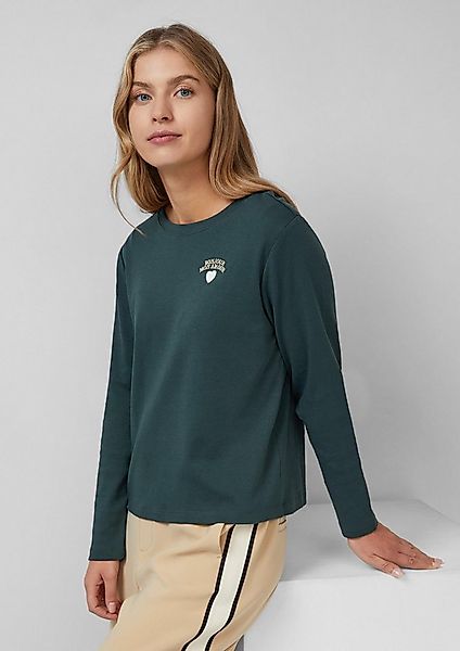 s.Oliver Langarmshirt T-Shirt Verkürztes Longsleeve mit Stickerei-Detail günstig online kaufen