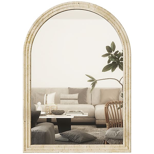 HOMCOM Wandspiegel Gewölbt, Badezimmerspiegel 50x70 cm mit Dreischichtigem günstig online kaufen