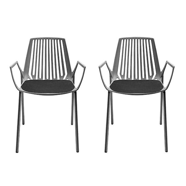 Fast - Rion Outdoor Sessel Set 2 Stück - grau metallic/pulverbeschichtet/Lx günstig online kaufen