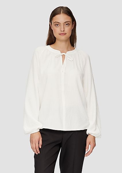 s.Oliver Langarmbluse Strukturierte Bluse mit Raffdetails günstig online kaufen