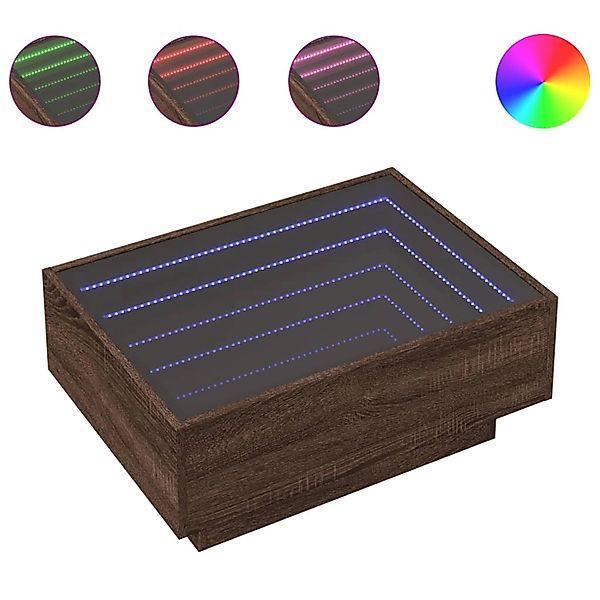 vidaXL LED-Couchtisch Braun Eichen-Optik 70x50x30 cm Holzwerkstoff 847517 günstig online kaufen