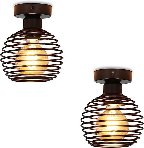 ZMH Deckenleuchte Schwarz Retro Deckenlampe E27 max. 40 Watt Pefekt für Flu günstig online kaufen