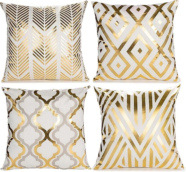 LuxusKollektion Dekokissen 4er Set samt Kissenbezug günstig online kaufen