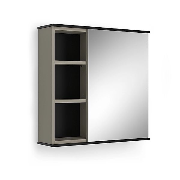 Vicco Badezimmerspiegelschrank Joli, Greige/Schwarz, 60 x günstig online kaufen