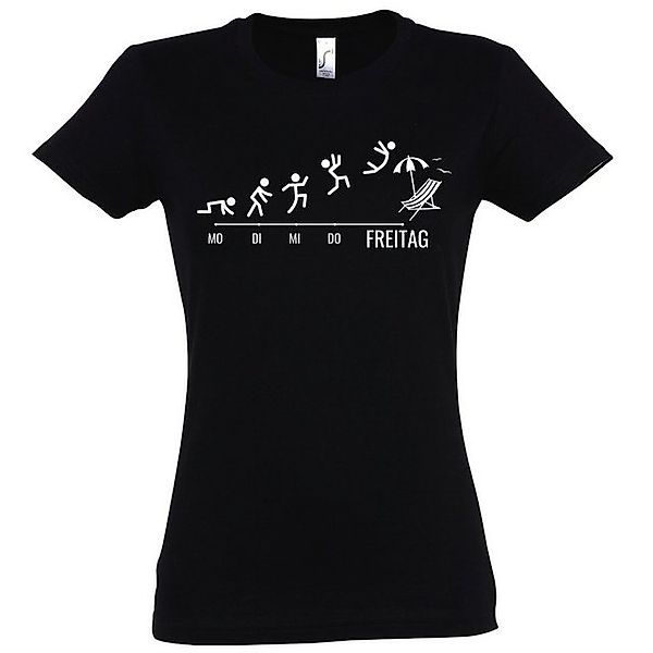 Youth Designz T-Shirt Freitag Wochenende Damen Shirt mit trendigem Frontpri günstig online kaufen