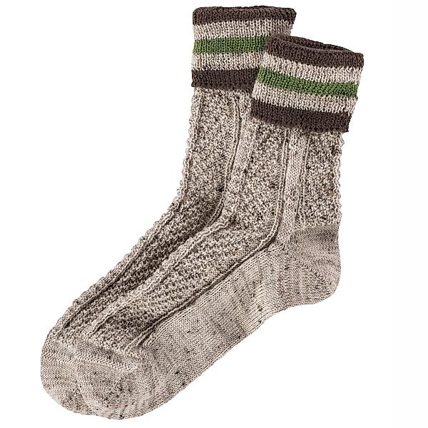 Lusana Trachtensocken mit Umschlag Farbe braun Größe: 44-45 günstig online kaufen